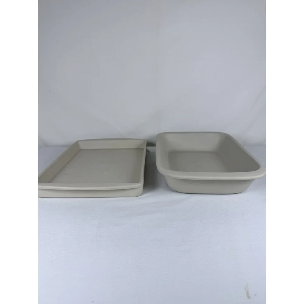 Vintage Huey-Chang Taiwan Stoneware Baking Dishes Nesting Bakeware Set Beige